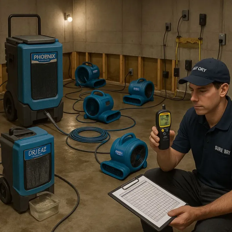 Structural Drying and Dehumidification process in Olympia Heights, FL